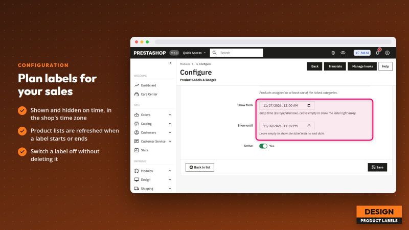 Étiquettes et badges produits