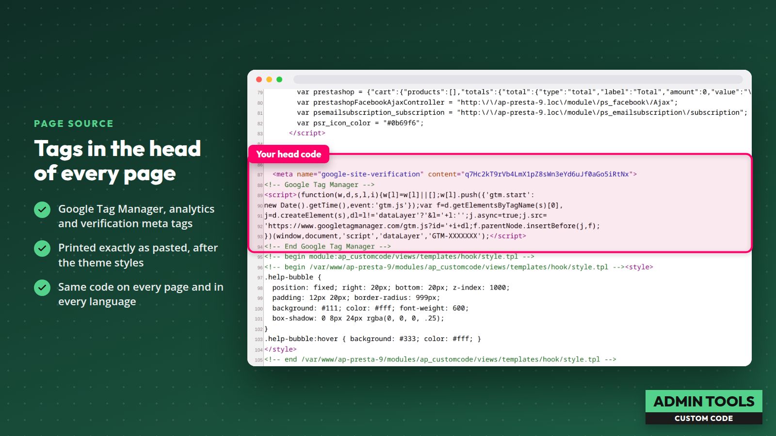 Code en-tête et pied de page