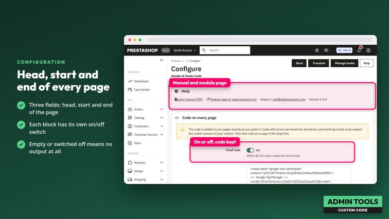 Code en-tête et pied de page