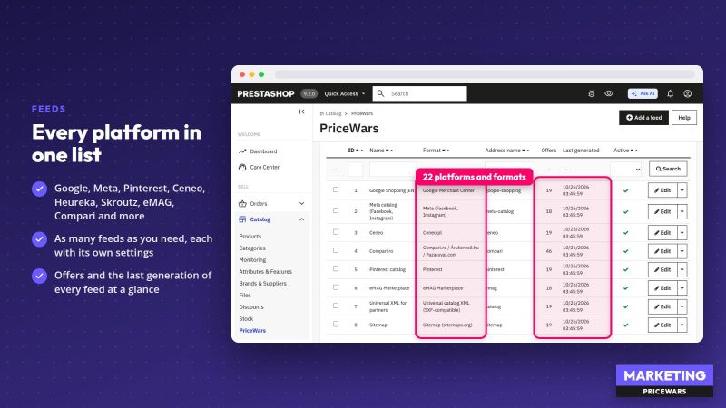 PriceWars - flux produits