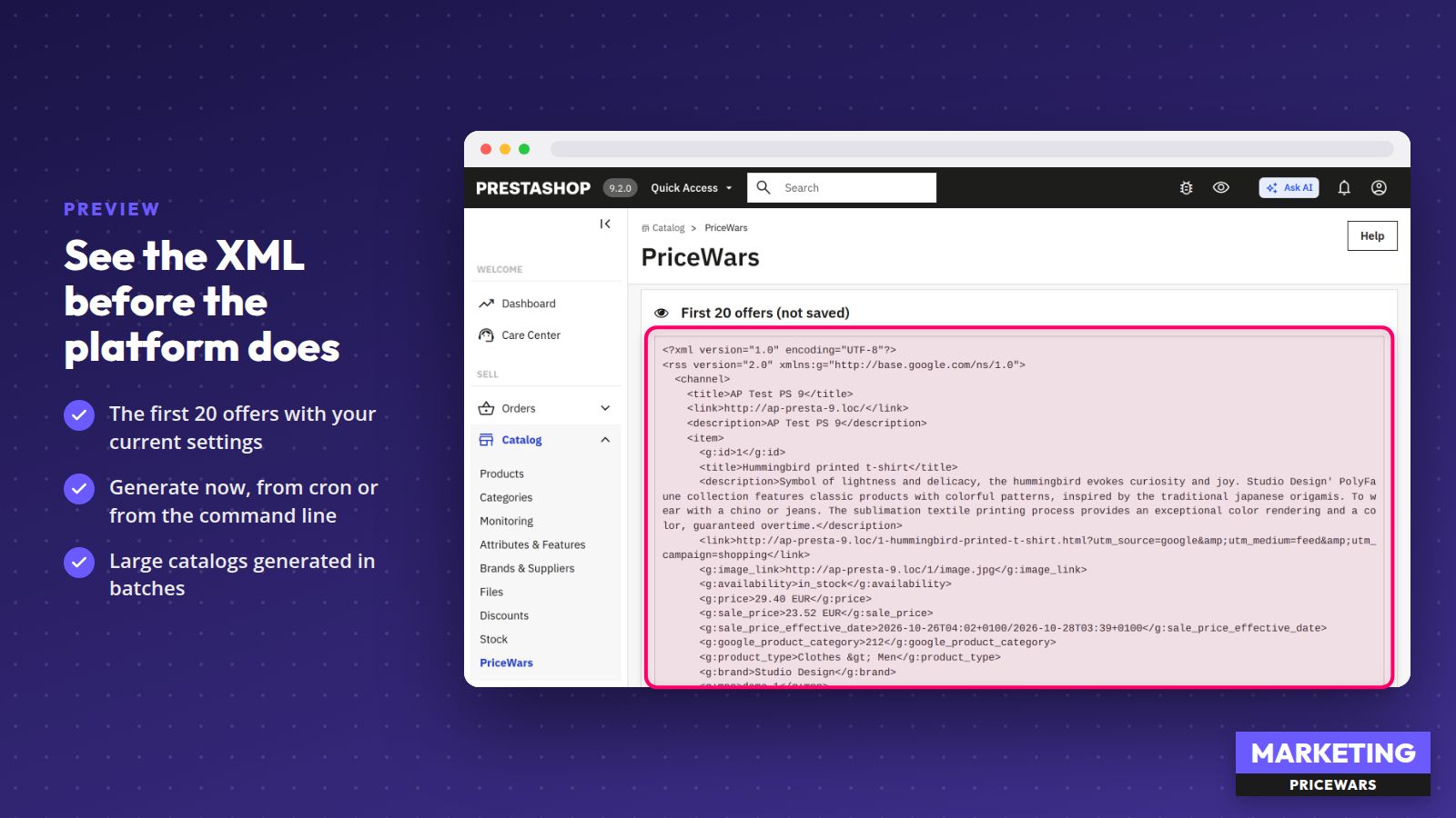 PriceWars - flux produits