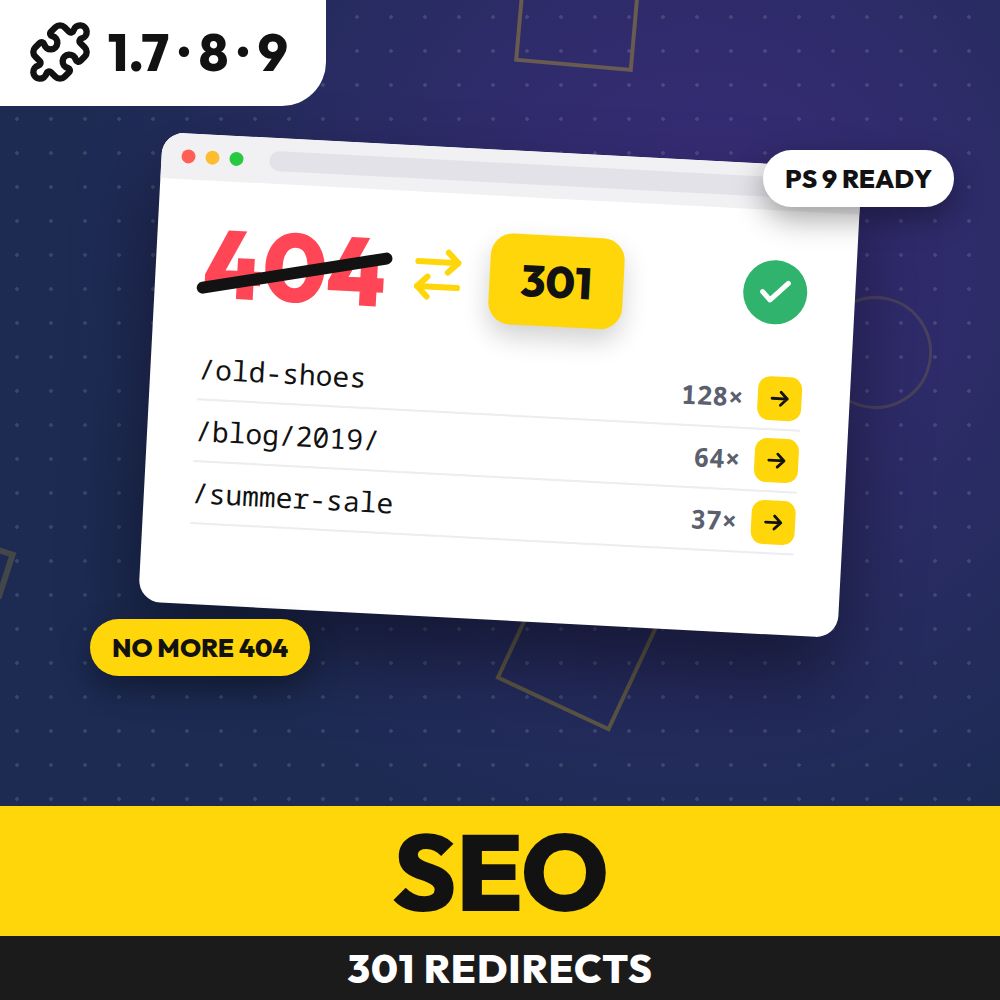 301 Redirects & 404 Log