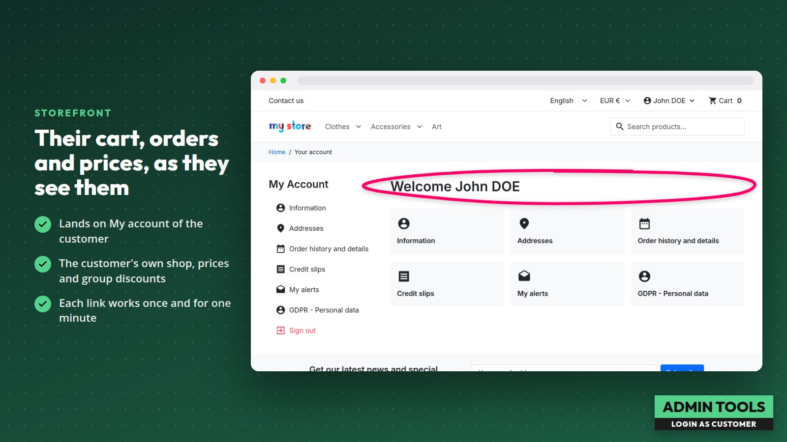 Login as Customer
