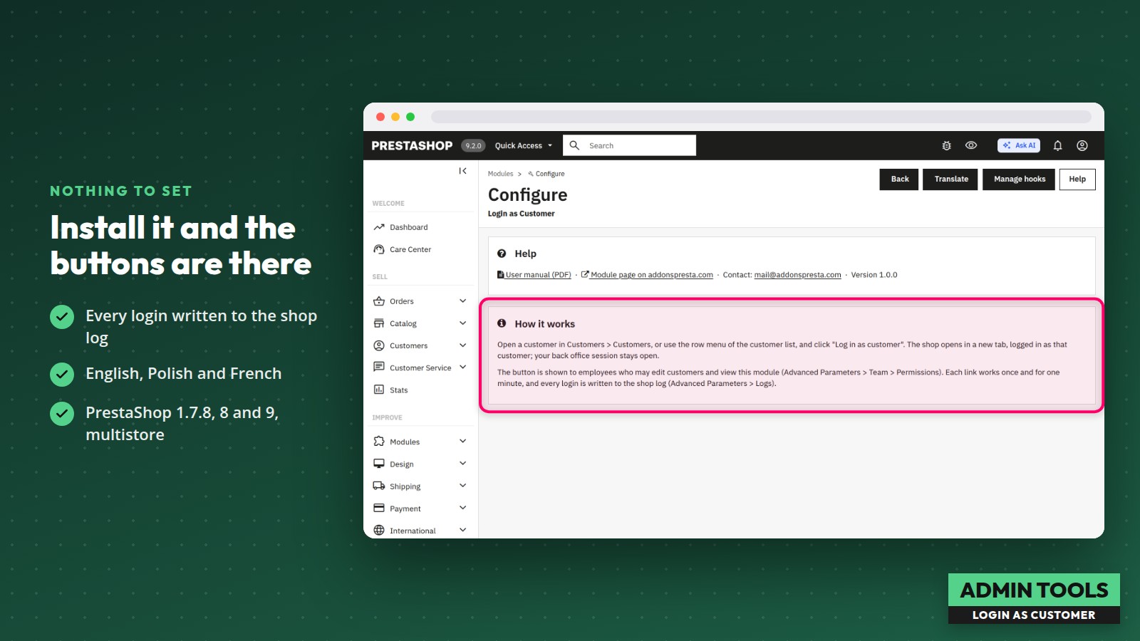 Se connecter en tant que client