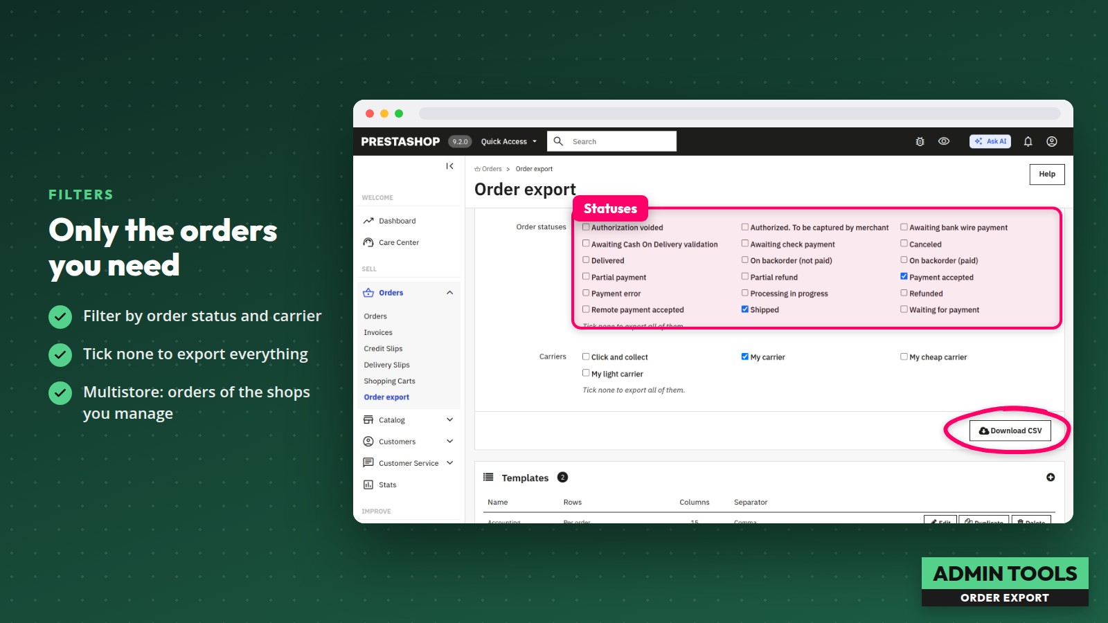 Eksport zamówień do Excela