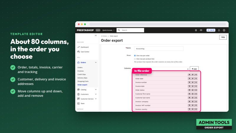 Order Export to Excel