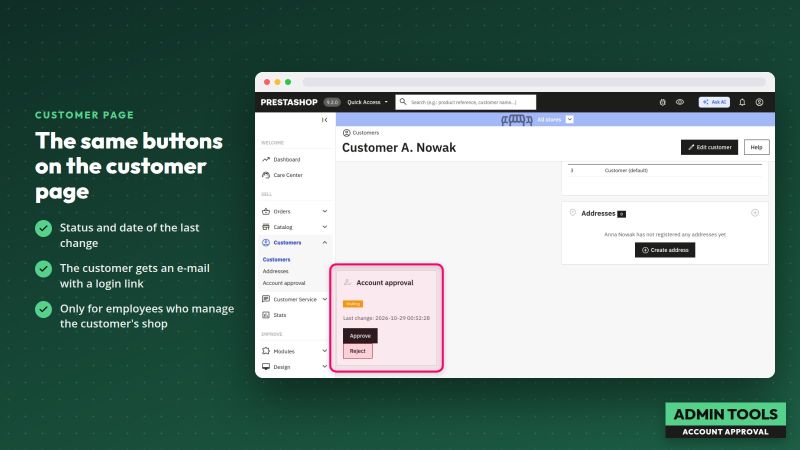 Validation des comptes clients