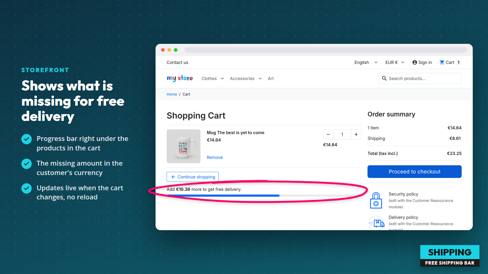 Free Shipping Progress Bar