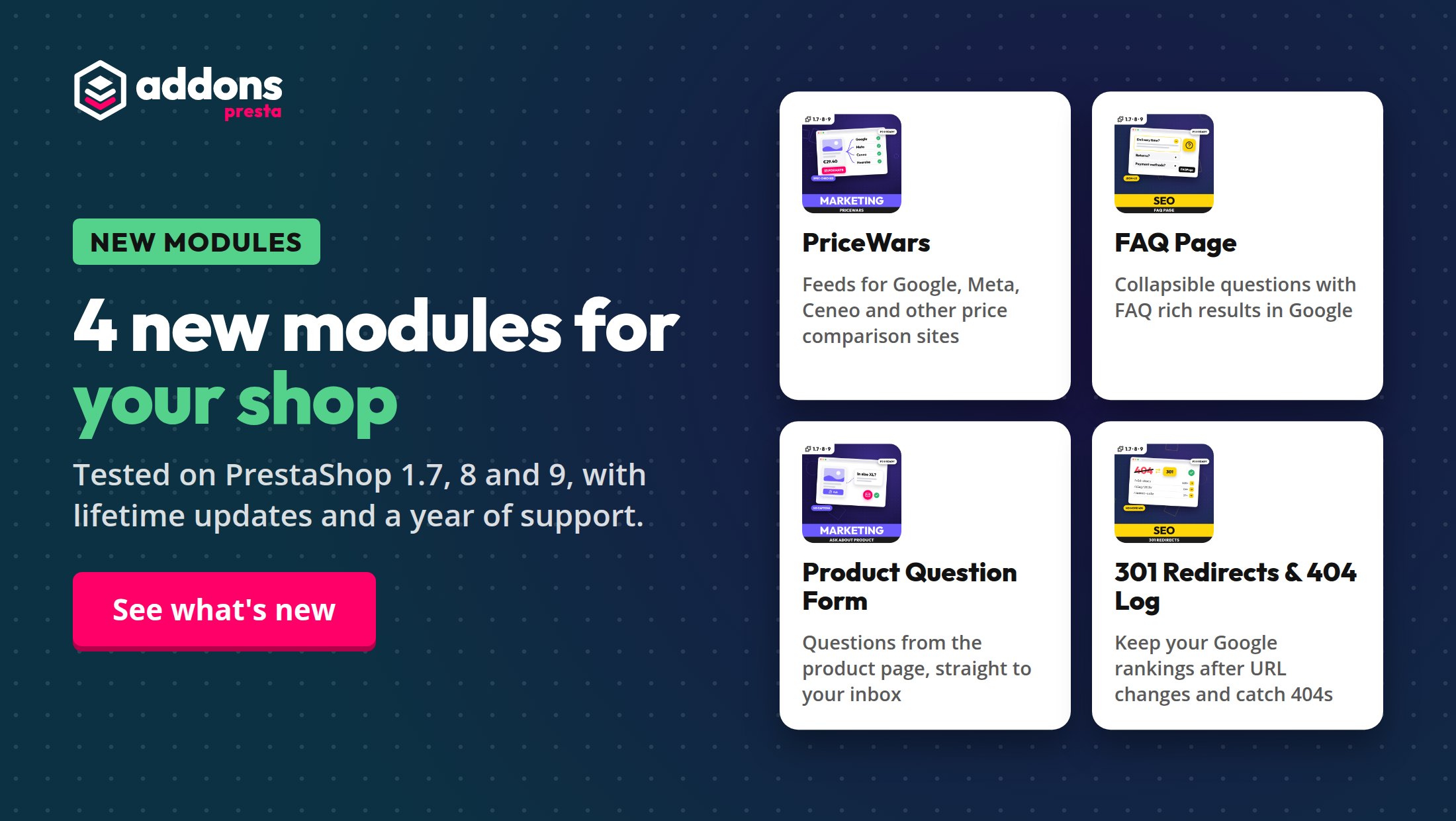 4 new modules for your shop