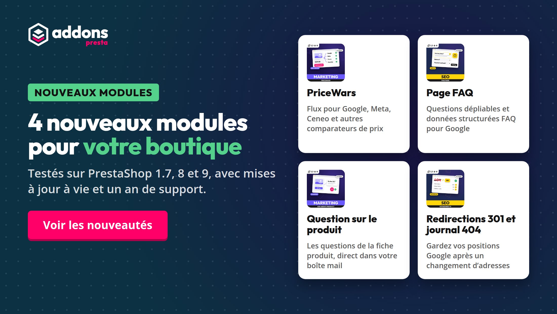 4 nouveaux modules pour votre boutique