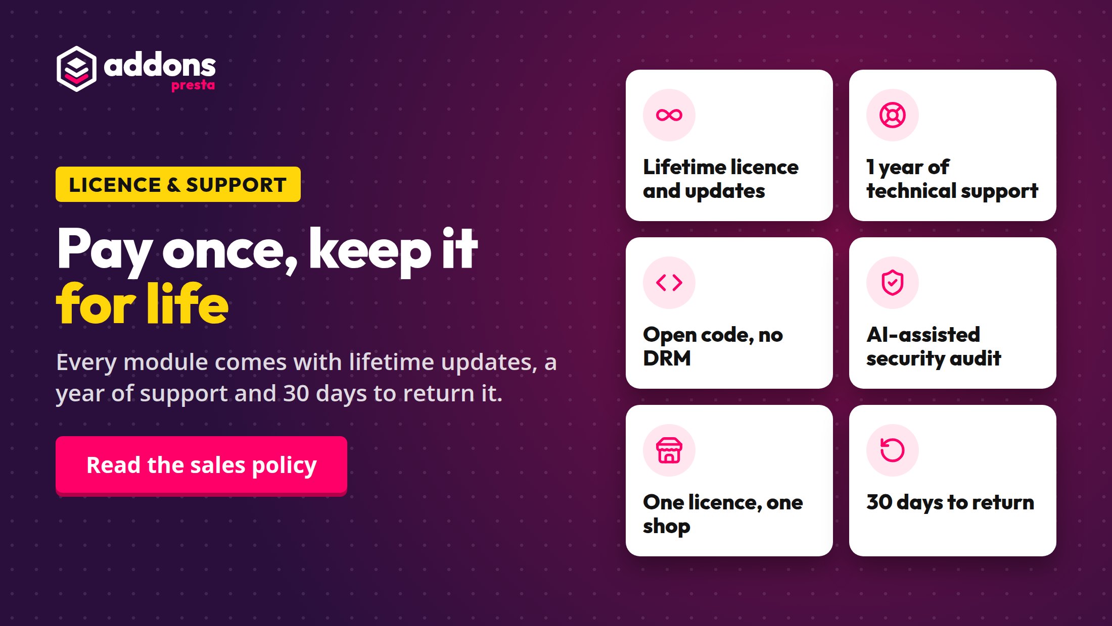 Pay once, keep it for life