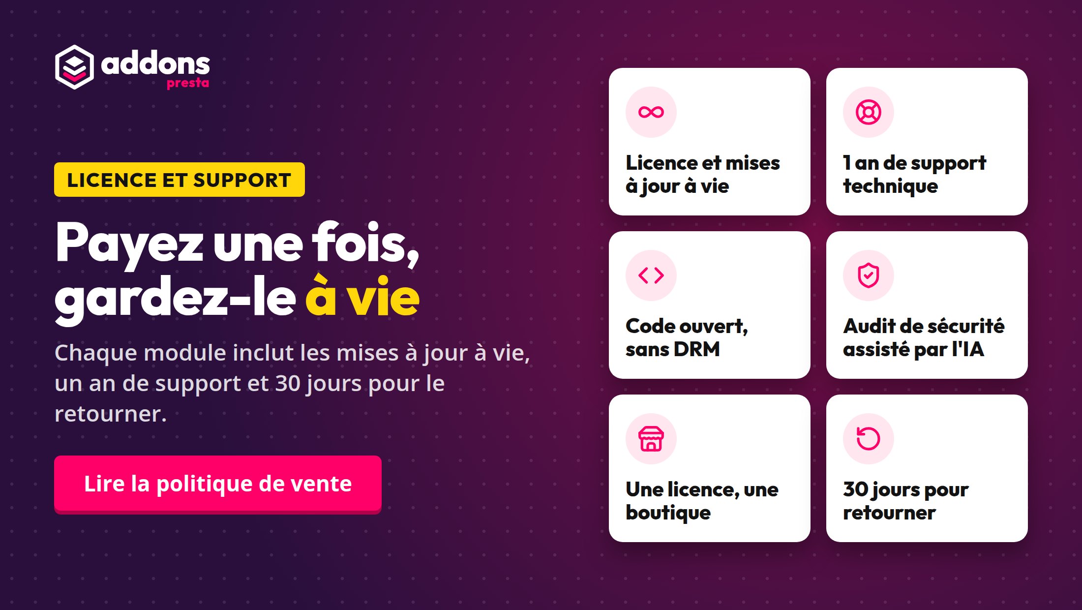 Payez une fois, gardez-le à vie